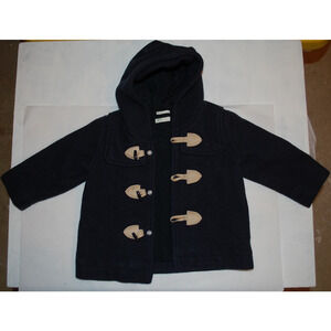 Benetton Baby Navy Blue Wool Blend Toggle Button Coat Made in Italy 6-9 Luxury